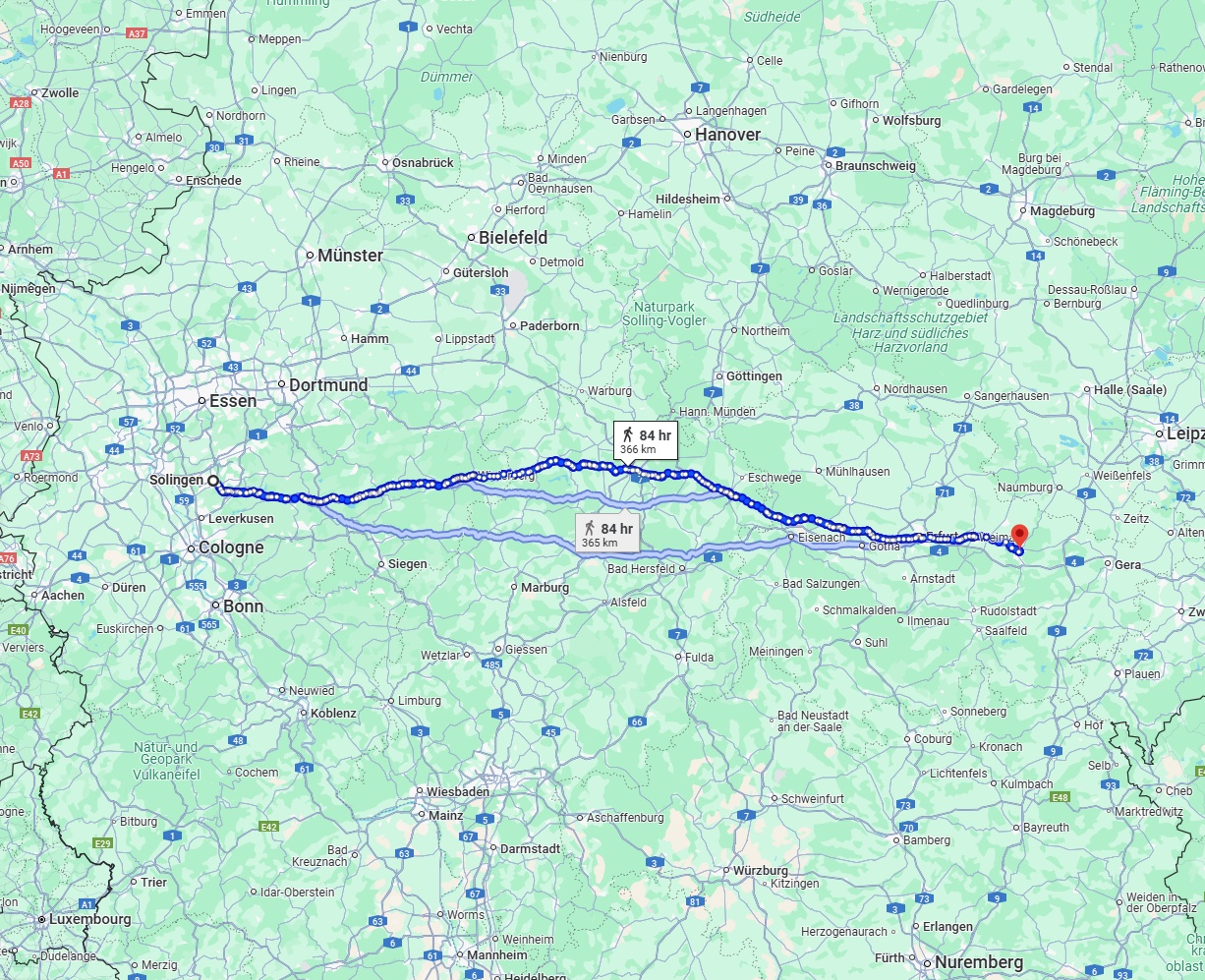 Anreise von Solingen Zu Jena Über 
