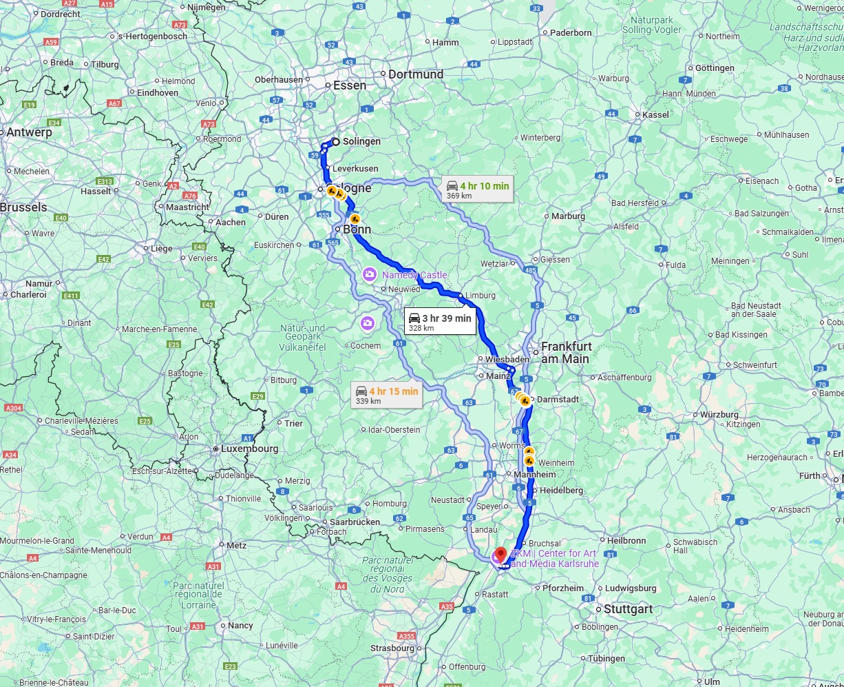 Anreise von Solingen Zu Karlsruhe Über via A3 and A5