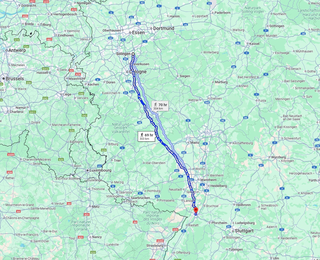 Anreise von Solingen Zu Karlsruhe Über 