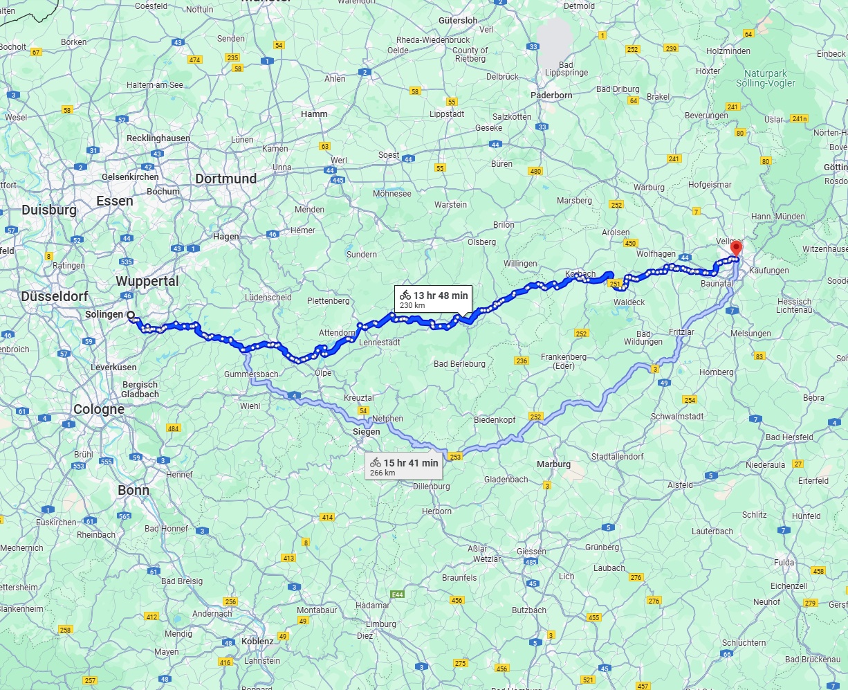Anreise von Solingen Zu Kassel Über 