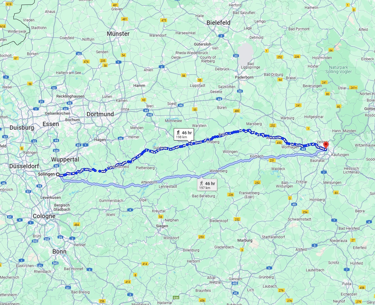 Anreise von Solingen Zu Kassel Über 