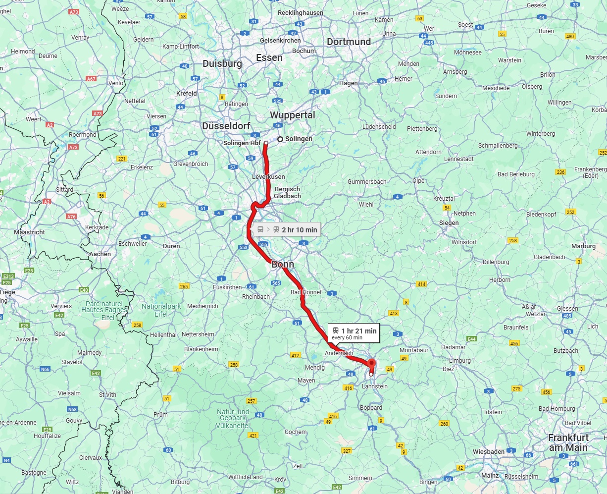 Anreise von Solingen Zu Koblenz Über 