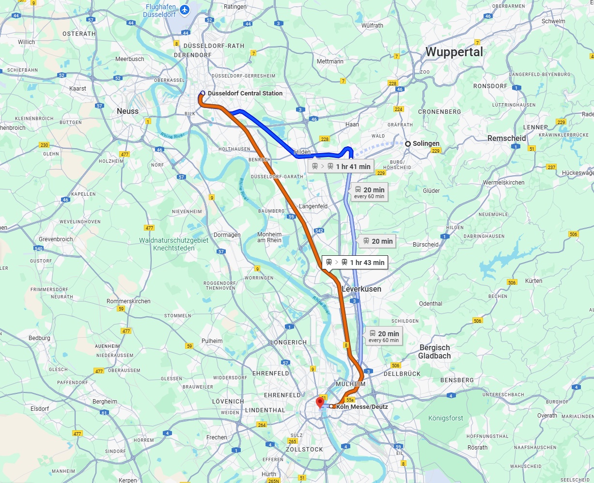 Anreise von Solingen Zu Köln Über 