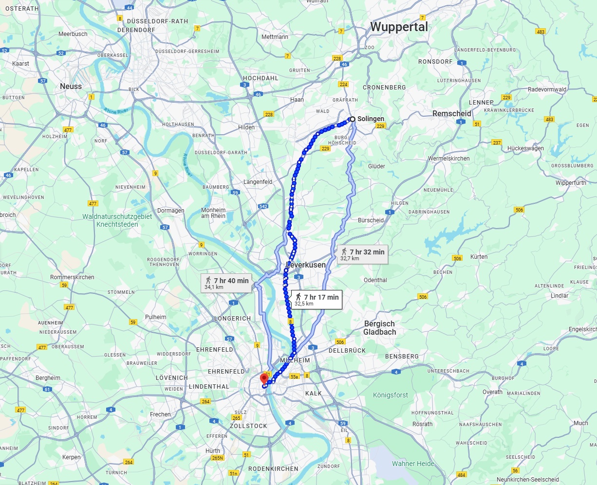 Anreise von Solingen Zu Köln Über 