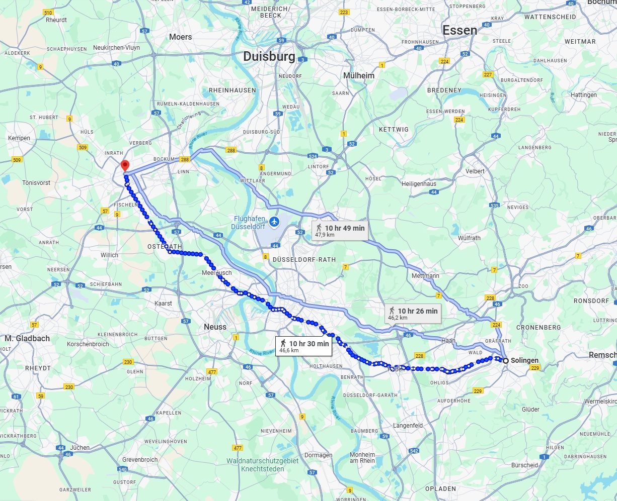 Anreise von Solingen Zu Krefeld Über 