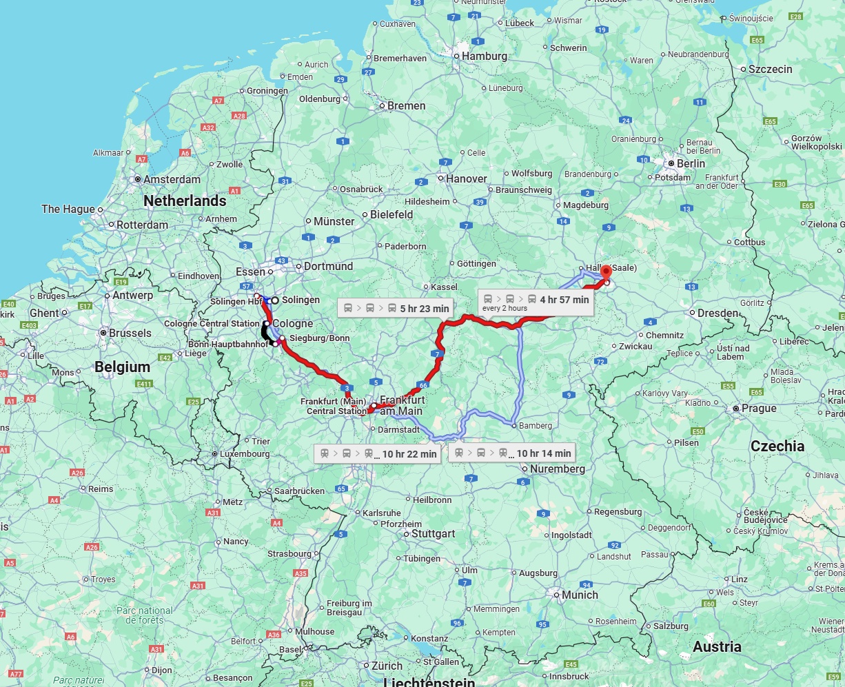 Anreise von Solingen Zu Leipzig Über 