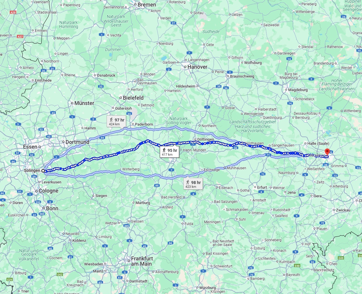 Anreise von Solingen Zu Leipzig Über 