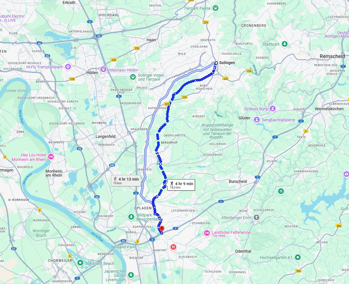 Anreise von Solingen Zu Leverkusen Über 