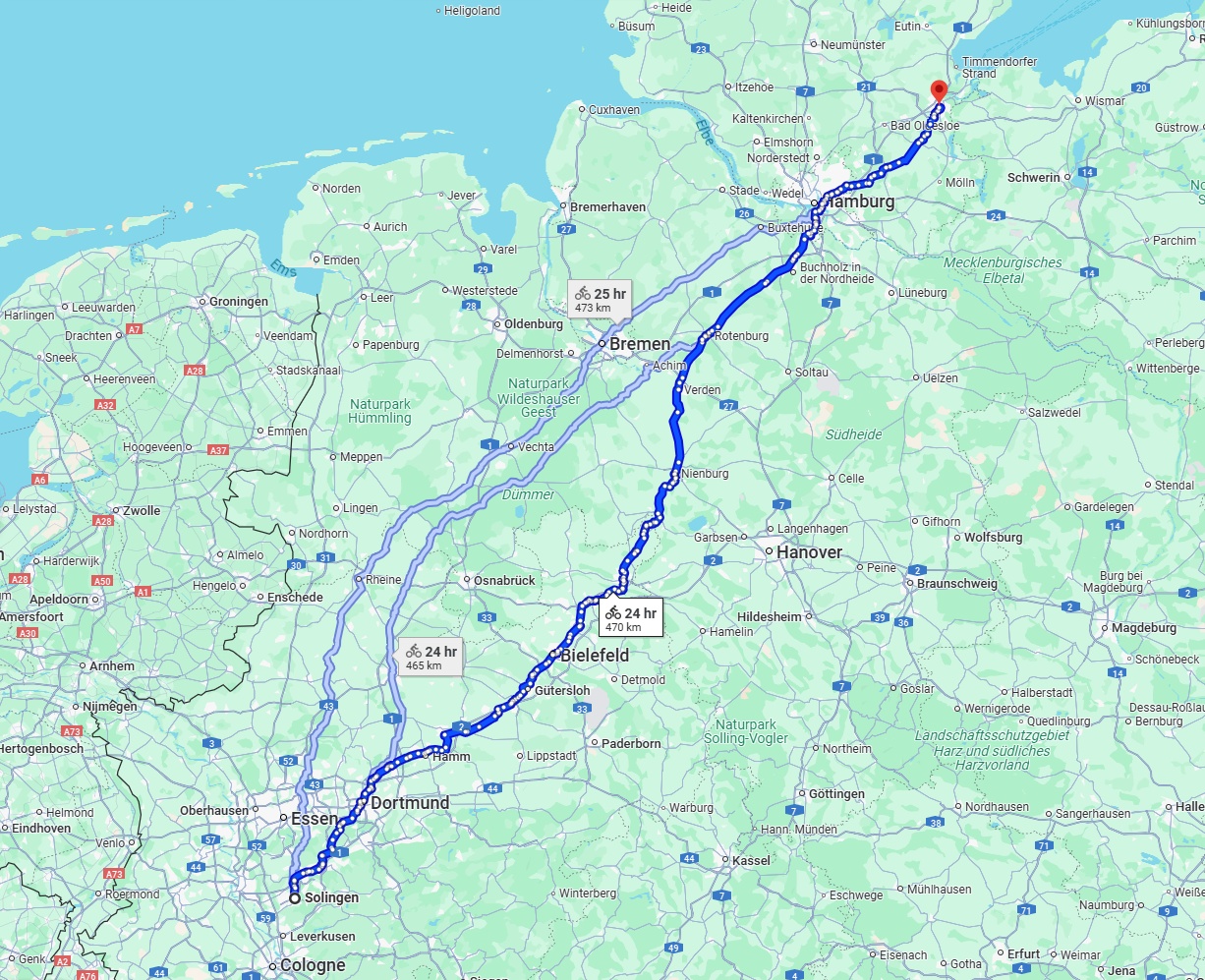 Anreise von Solingen Zu Lübeck Über 
