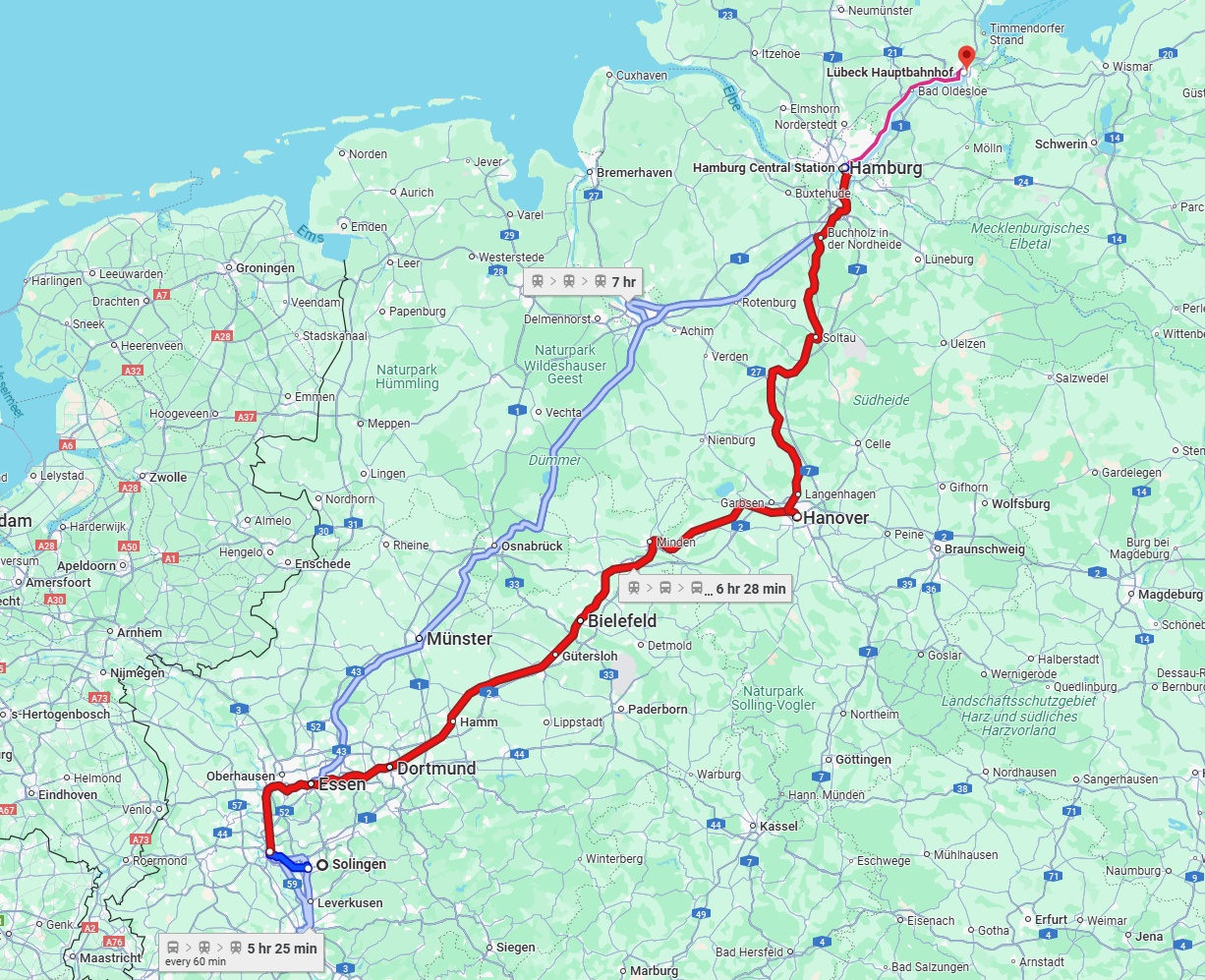 Anreise von Solingen Zu Lübeck Über 