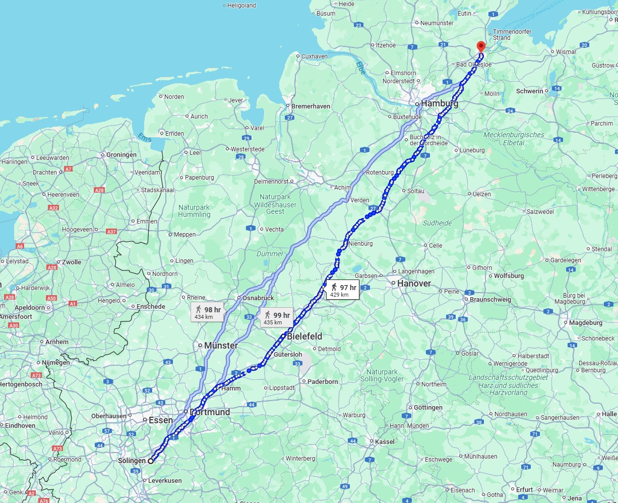 Anreise von Solingen Zu Lübeck Über 