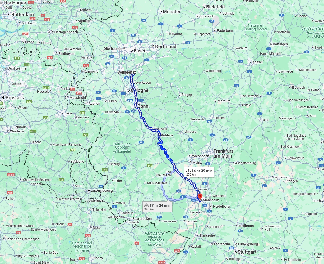 Anreise von Solingen Zu Ludwigshafen am Rhein Über 