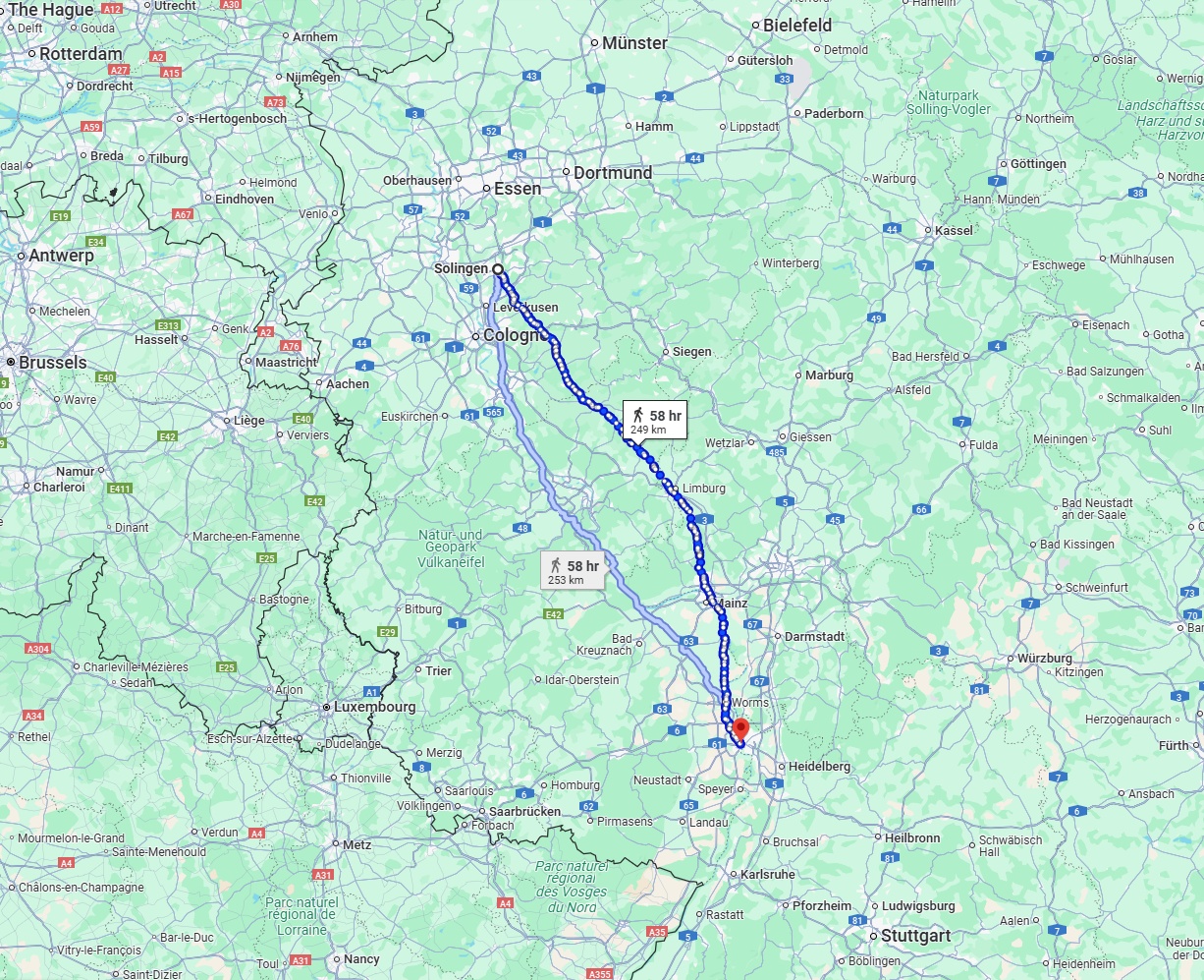 Anreise von Solingen Zu Ludwigshafen am Rhein Über 