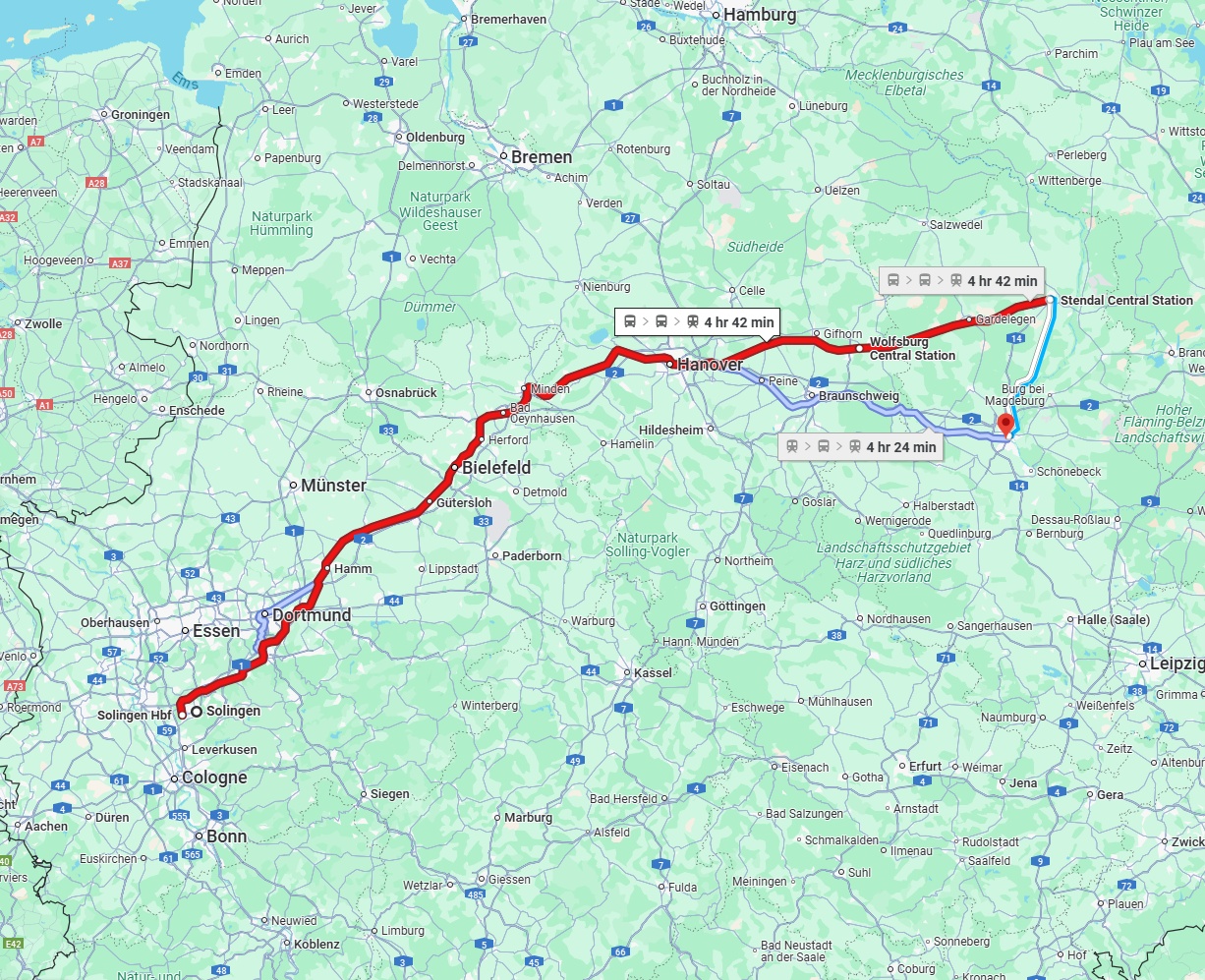 Anreise von Solingen Zu Magdeburg Über 