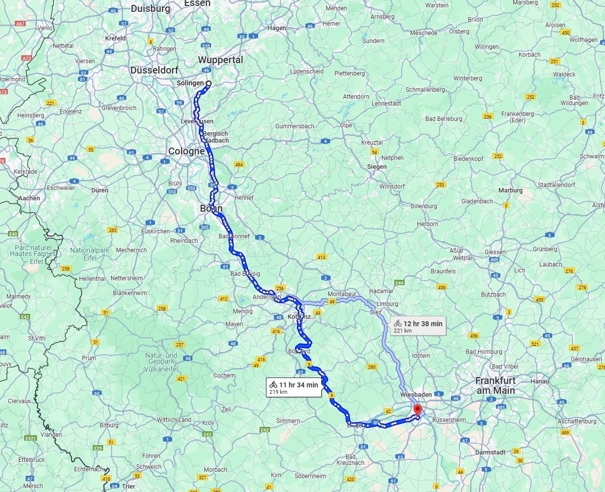 Anreise von Solingen Zu Mainz Über 