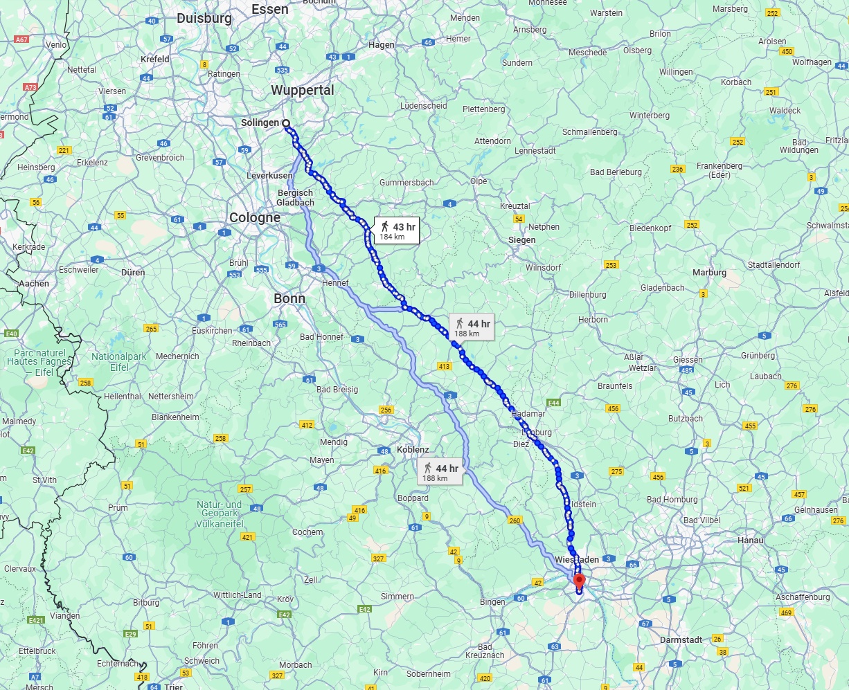 Anreise von Solingen Zu Mainz Über 