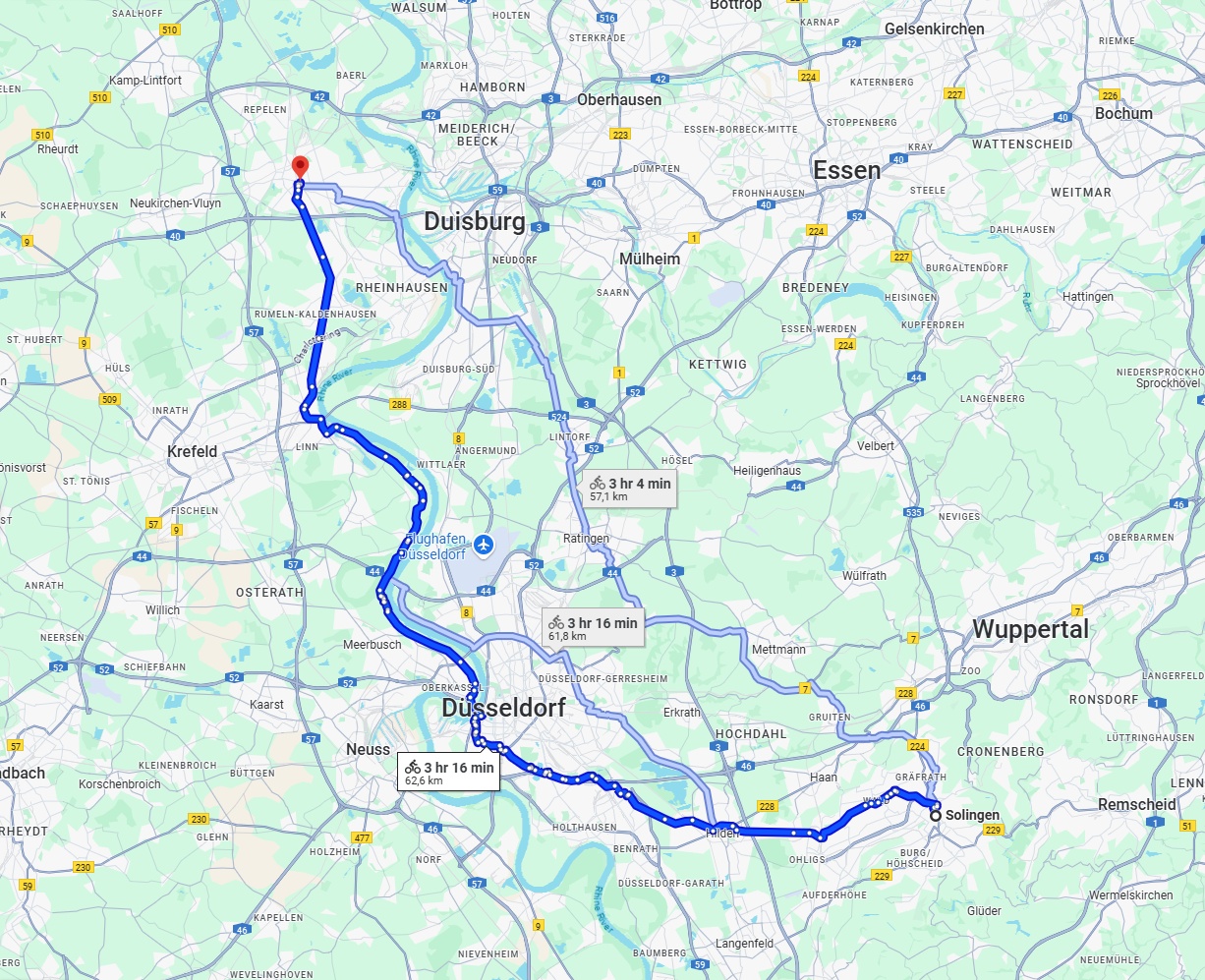 Anreise von Solingen Zu Moers Über 