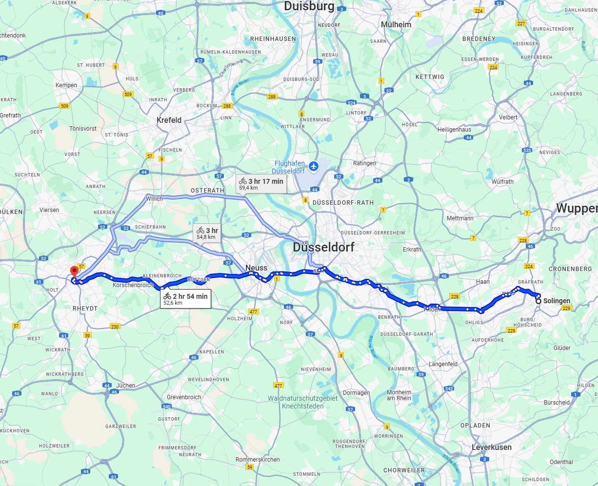 Anreise von Solingen Zu Mönchengladbach Über 
