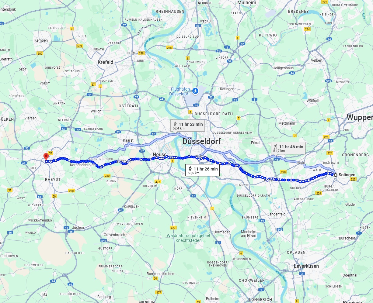 Anreise von Solingen Zu Mönchengladbach Über 