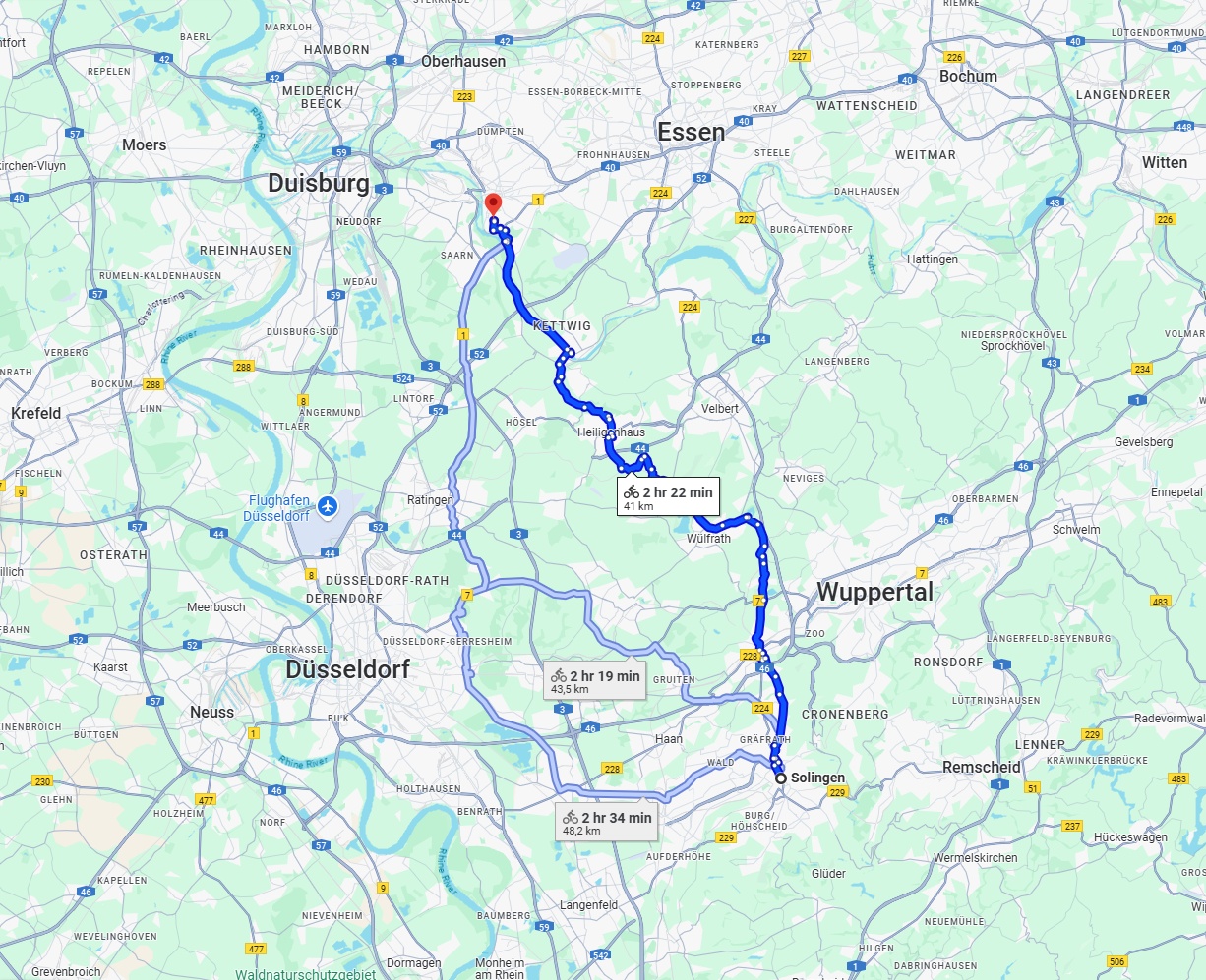 Anreise von Solingen Zu Mülheim an der Ruhr Über 