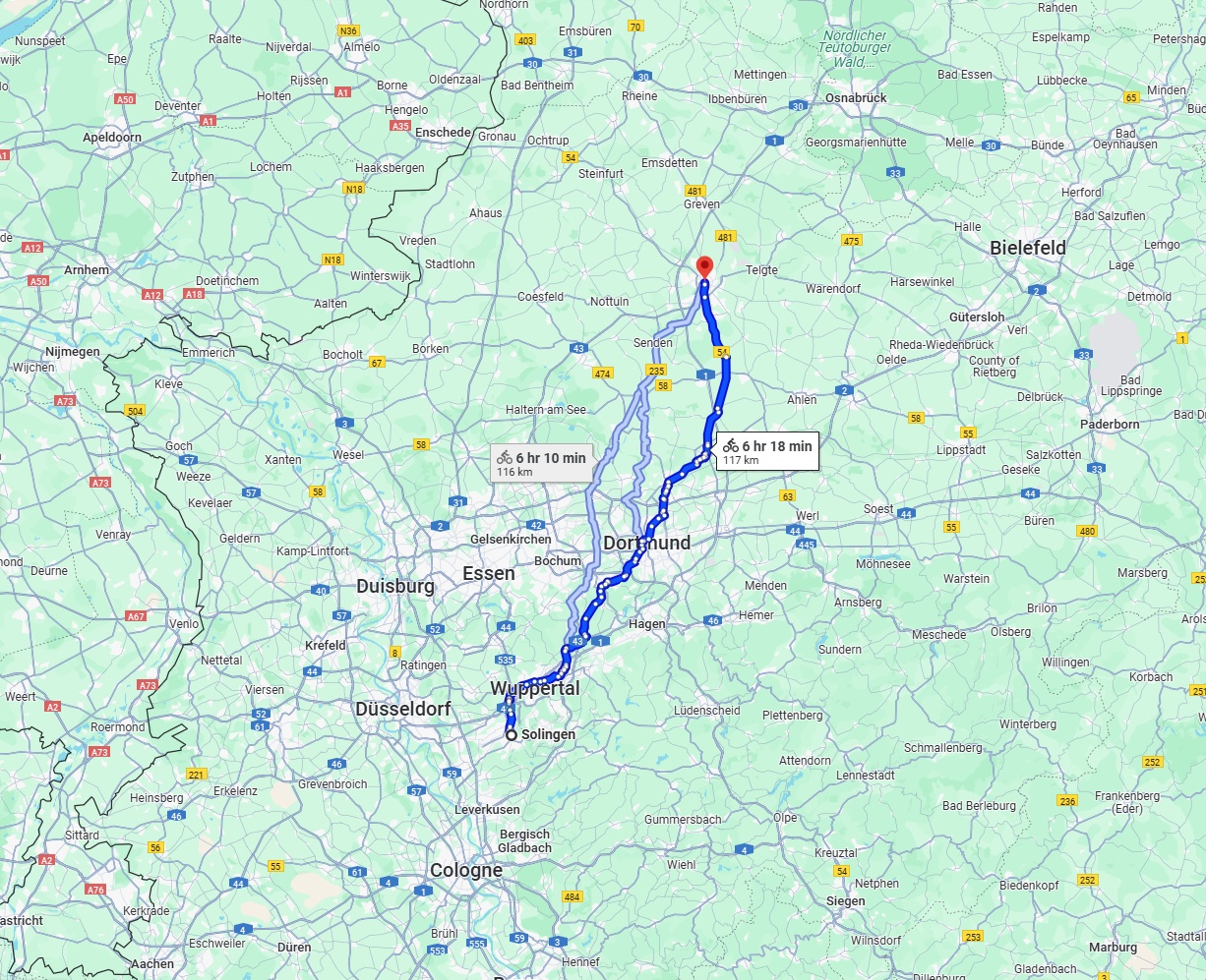 Anreise von Solingen Zu Münster Über 