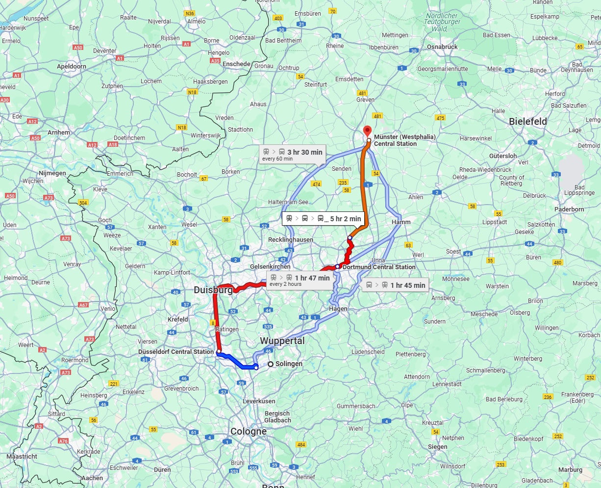 Anreise von Solingen Zu Münster Über 