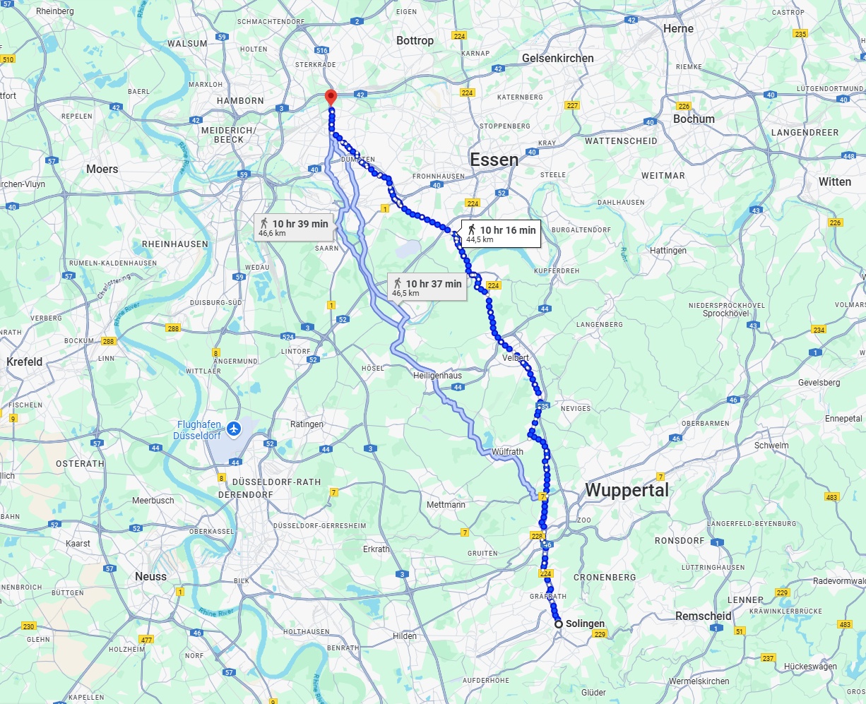Anreise von Solingen Zu Oberhausen Über 