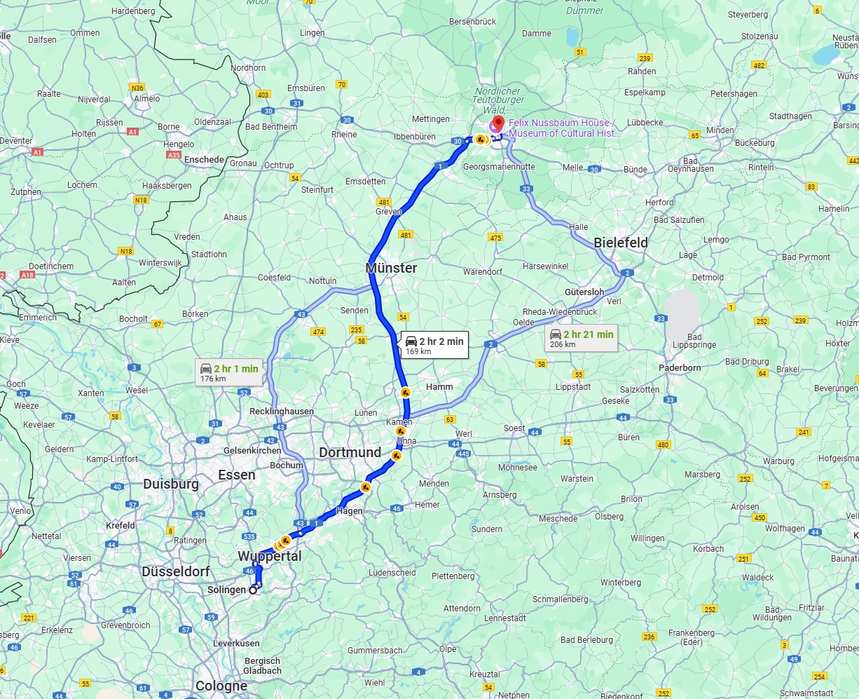 Anreise von Solingen Zu Osnabrück Über via A1