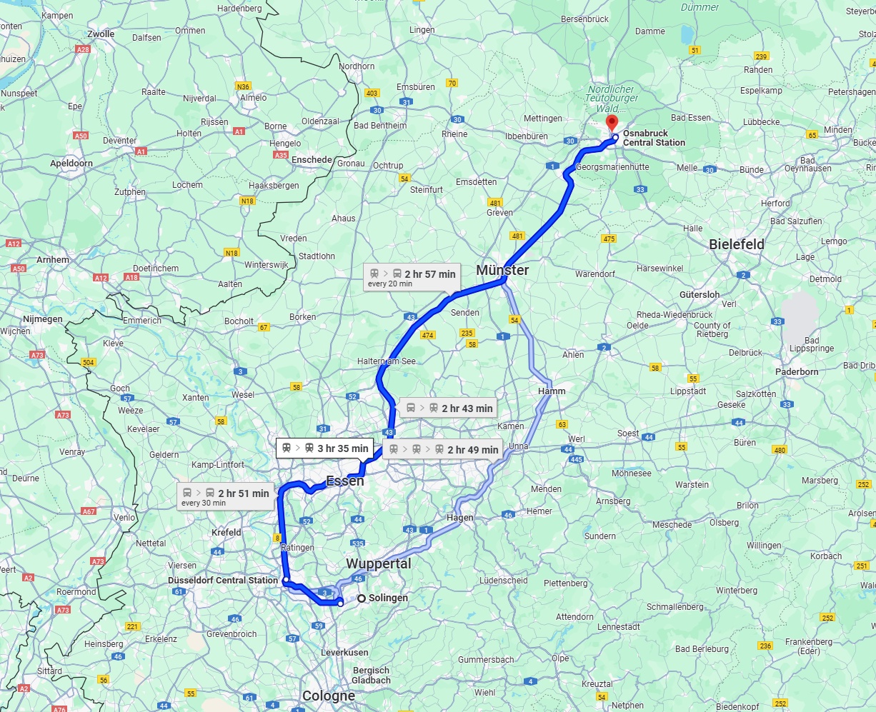 Anreise von Solingen Zu Osnabrück Über 