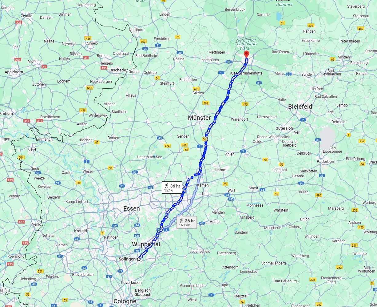 Anreise von Solingen Zu Osnabrück Über 