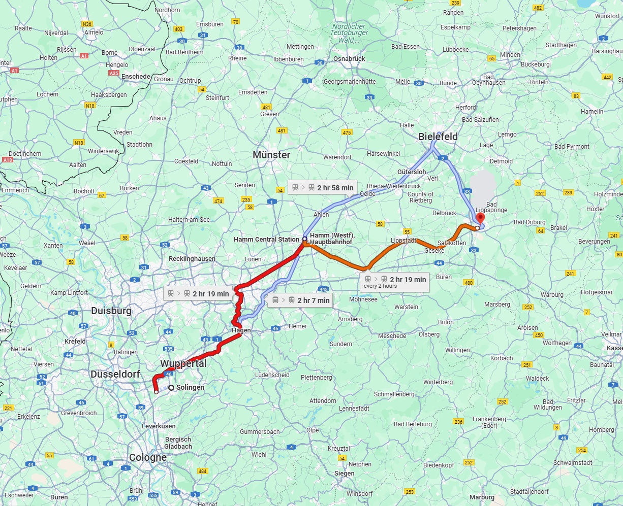 Anreise von Solingen Zu Paderborn Über 