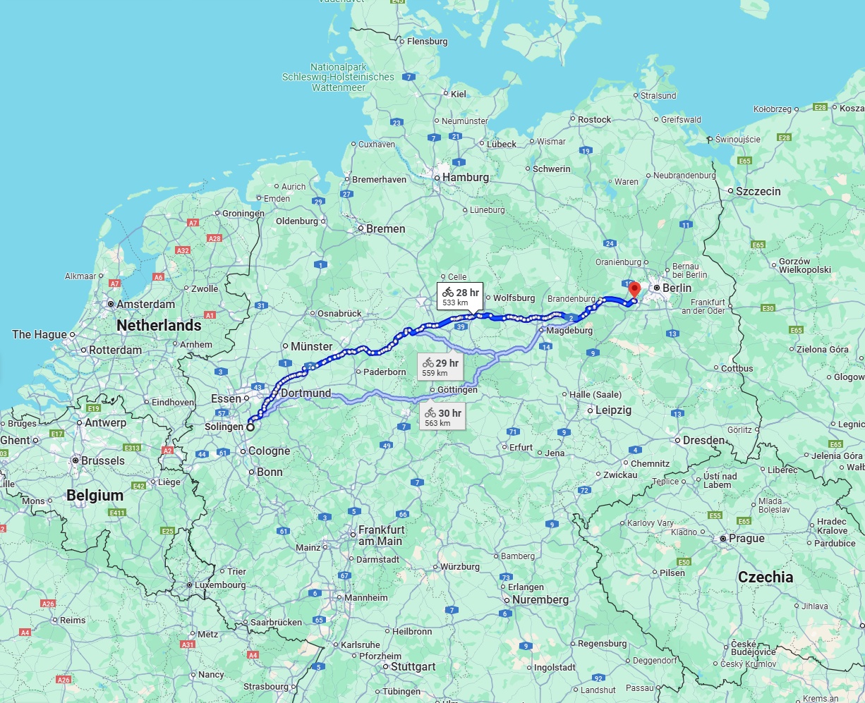 Anreise von Solingen Zu Potsdam Über 
