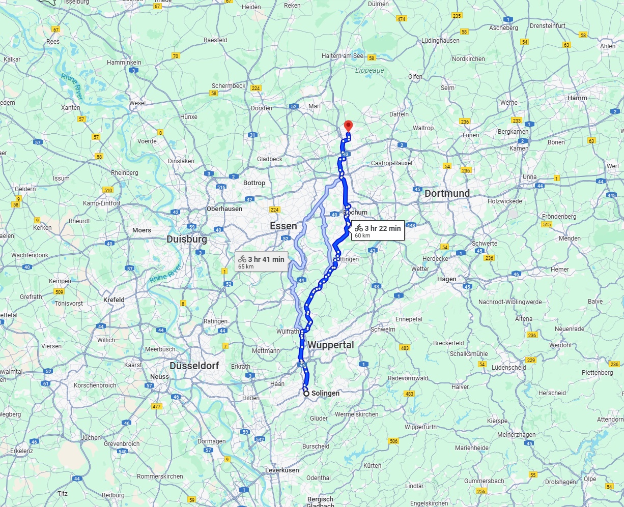 Anreise von Solingen Zu Recklinghausen Über 