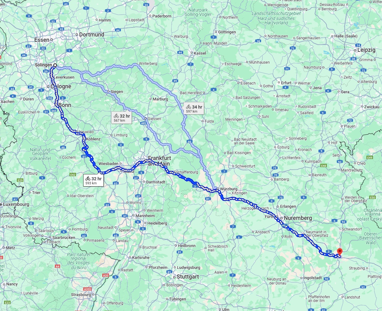 Anreise von Solingen Zu Regensburg Über 