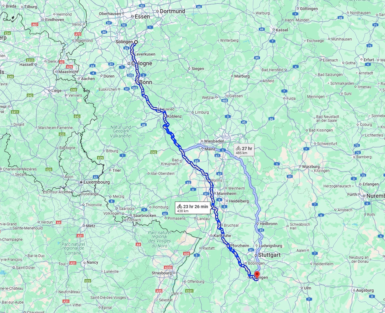 Anreise von Solingen Zu Reutlingen Über 