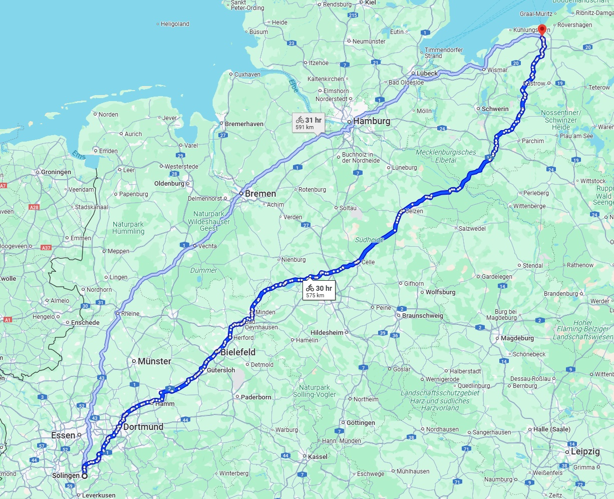 Anreise von Solingen Zu Rostock Über 