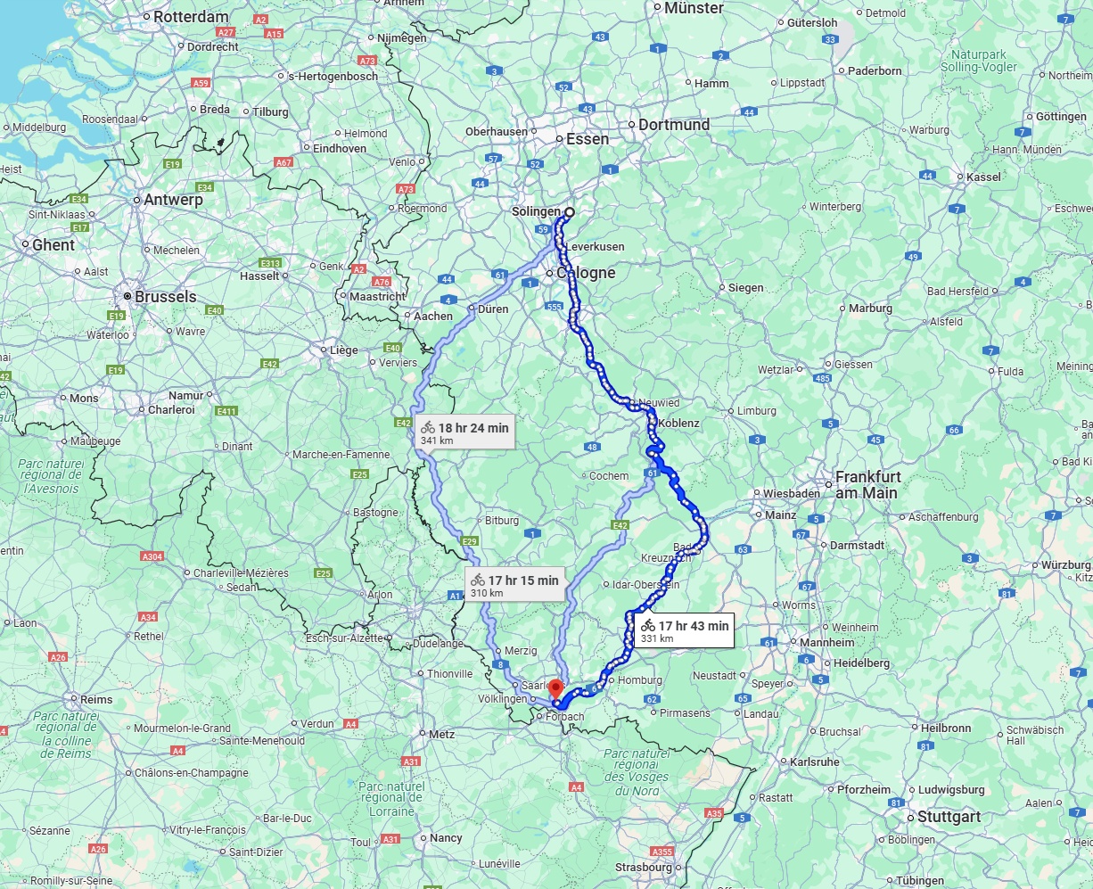 Anreise von Solingen Zu Saarbrücken Über 