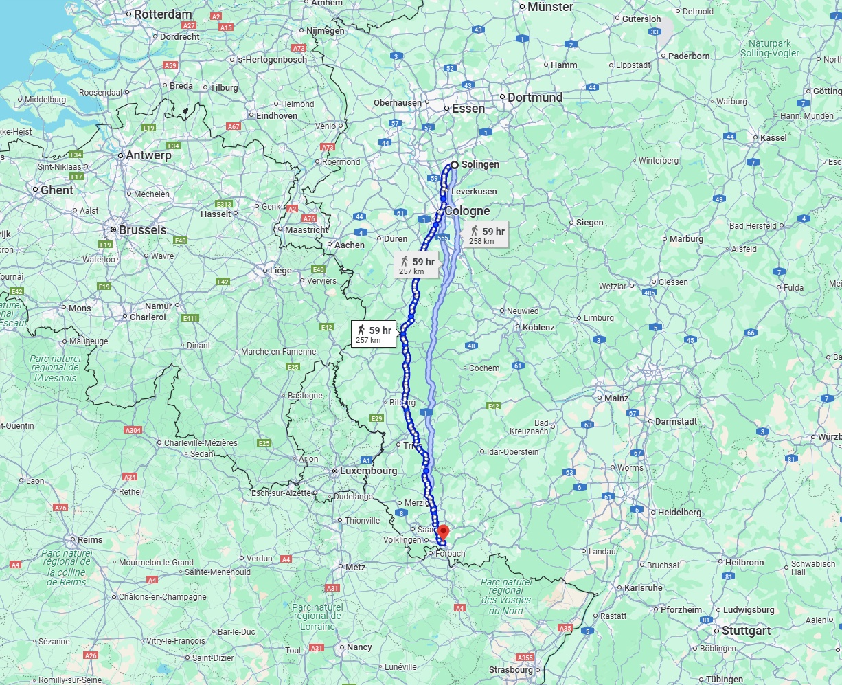 Anreise von Solingen Zu Saarbrücken Über 