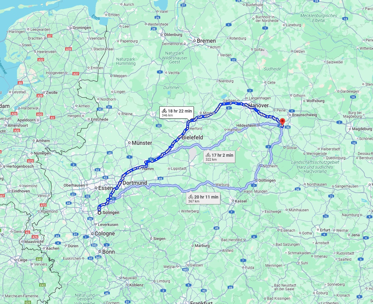 Anreise von Solingen Zu Salzgitter Über 