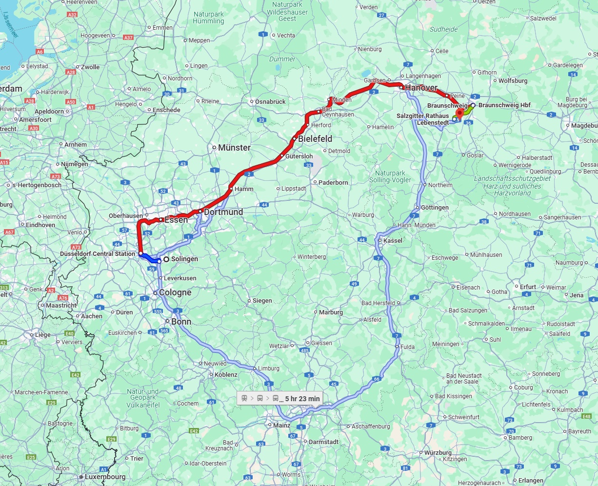 Anreise von Solingen Zu Salzgitter Über 