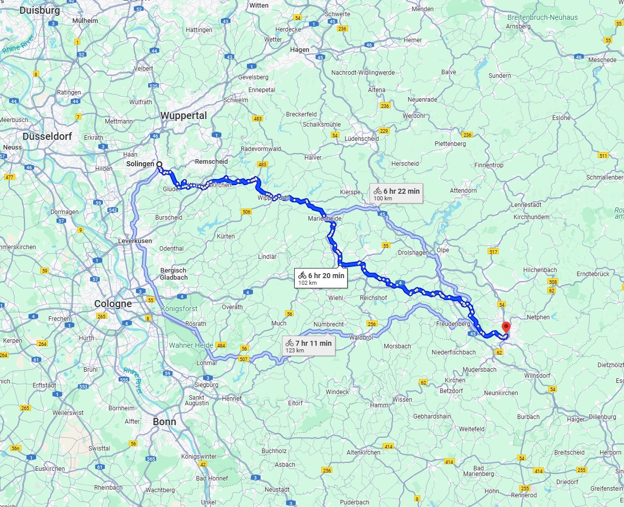 Anreise von Solingen Zu Siegen Über 