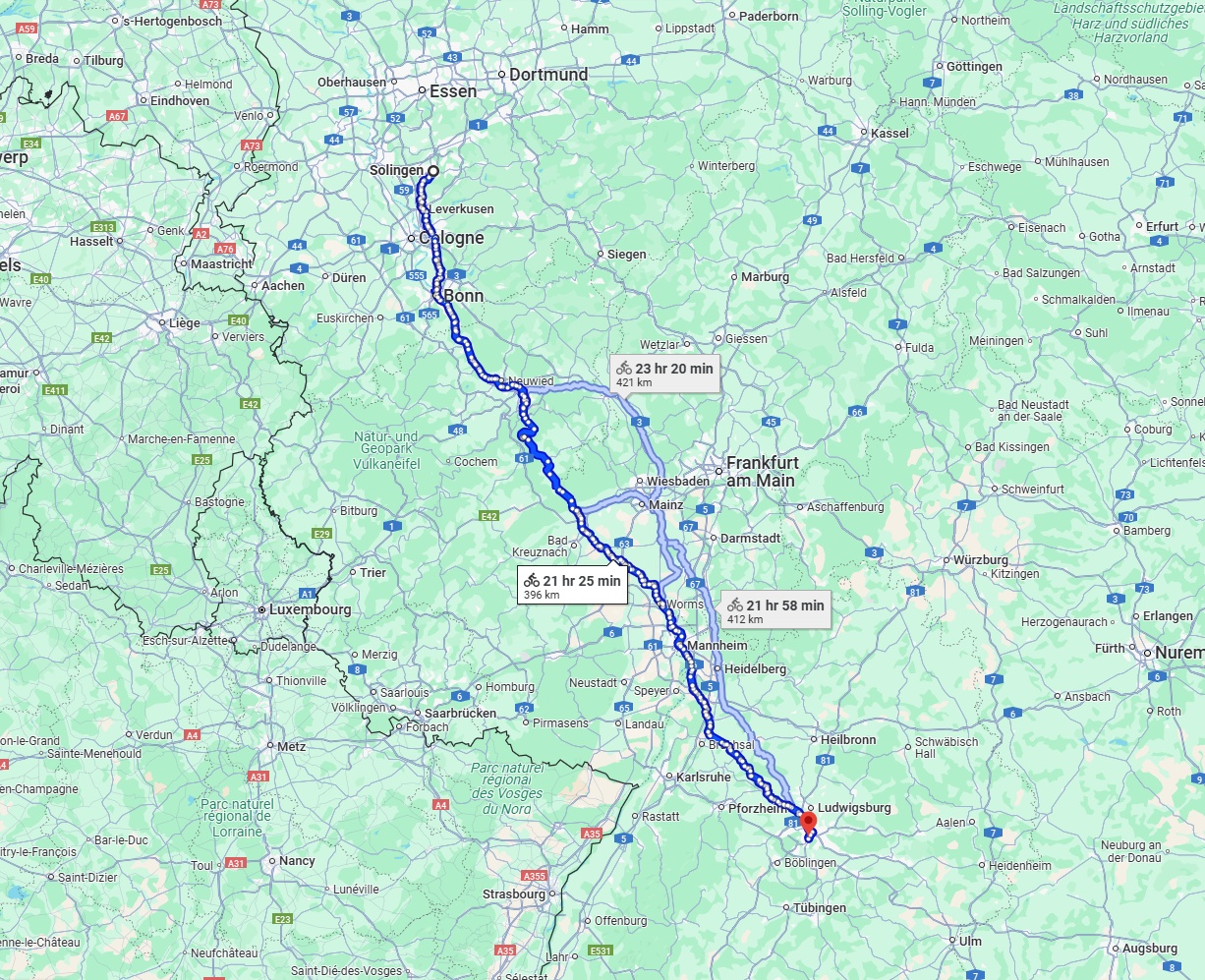 Anreise von Solingen Zu Stuttgart Über 