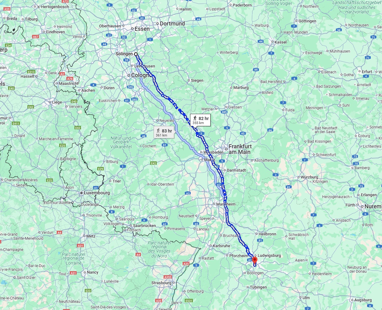 Anreise von Solingen Zu Stuttgart Über 