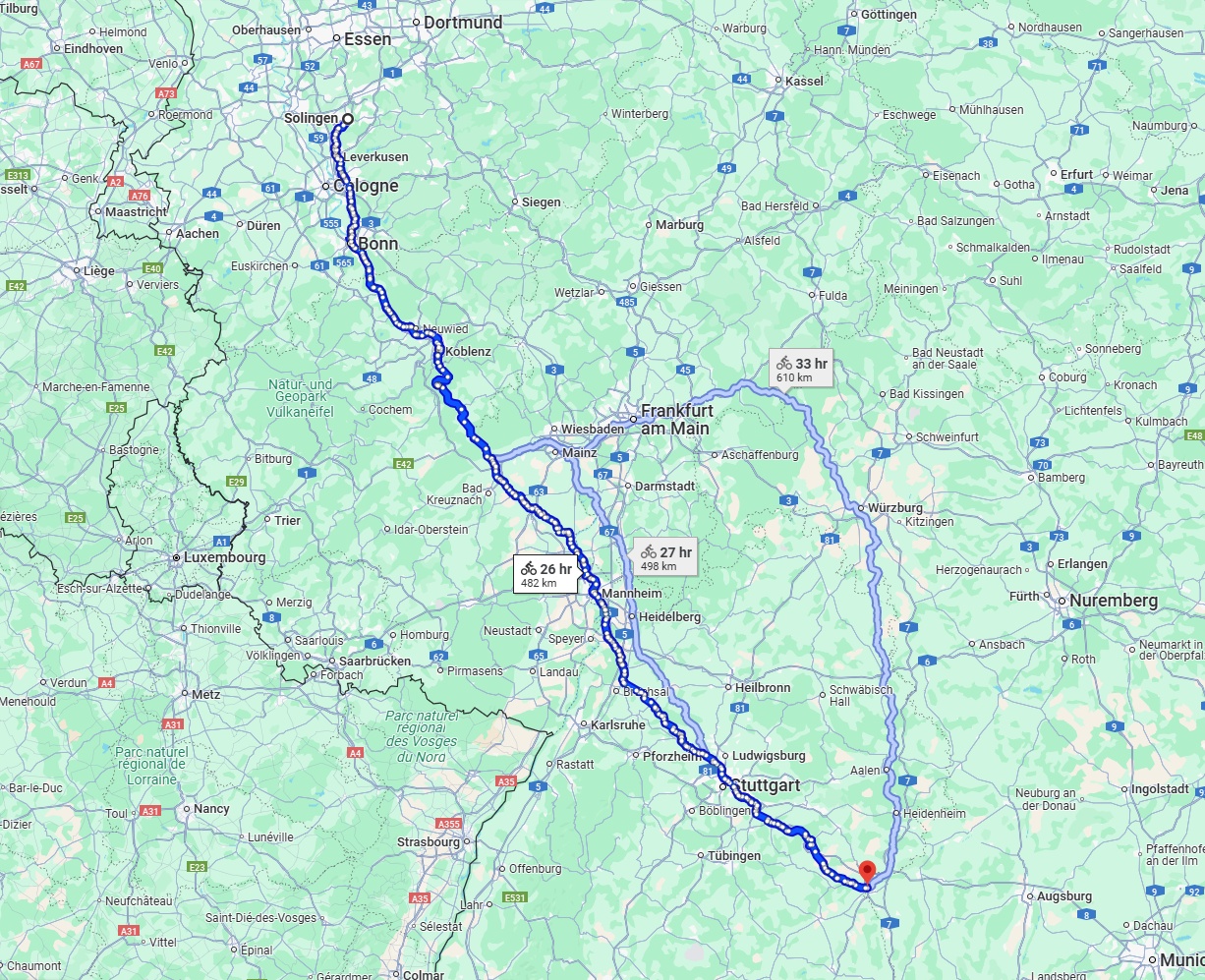 Anreise von Solingen Zu Ulm Über 