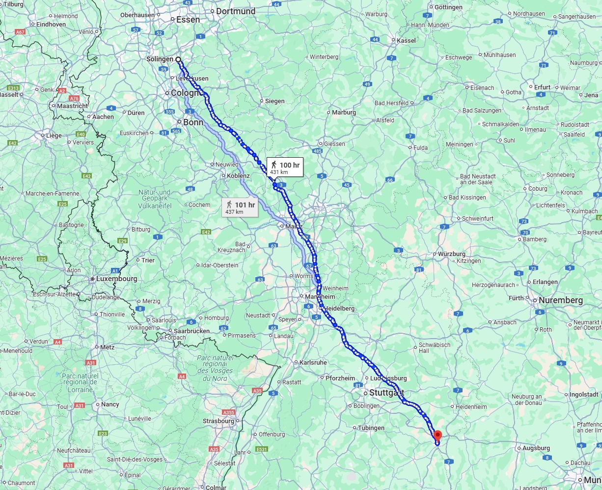 Anreise von Solingen Zu Ulm Über 