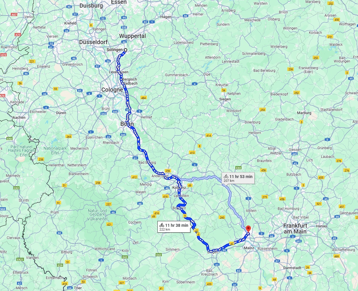 Anreise von Solingen Zu Wiesbaden Über 