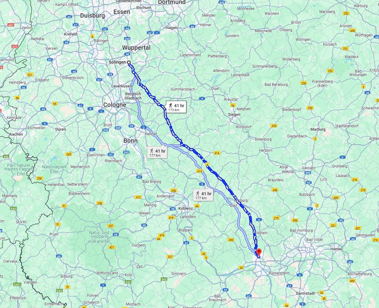 Anreise von Solingen Zu Wiesbaden Über 