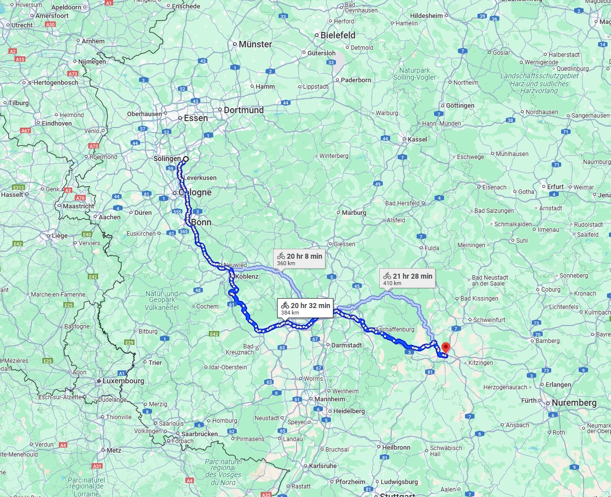 Anreise von Solingen Zu Würzburg Über 