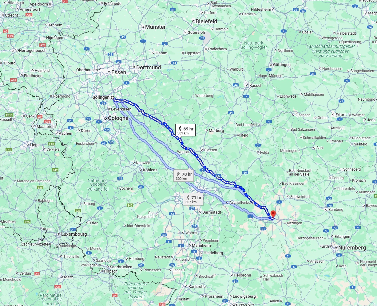 Anreise von Solingen Zu Würzburg Über 