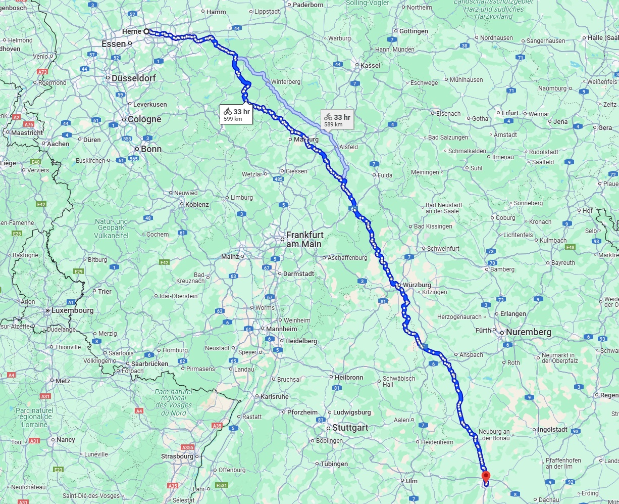 Anreise von Herne Zu Augsburg Über 